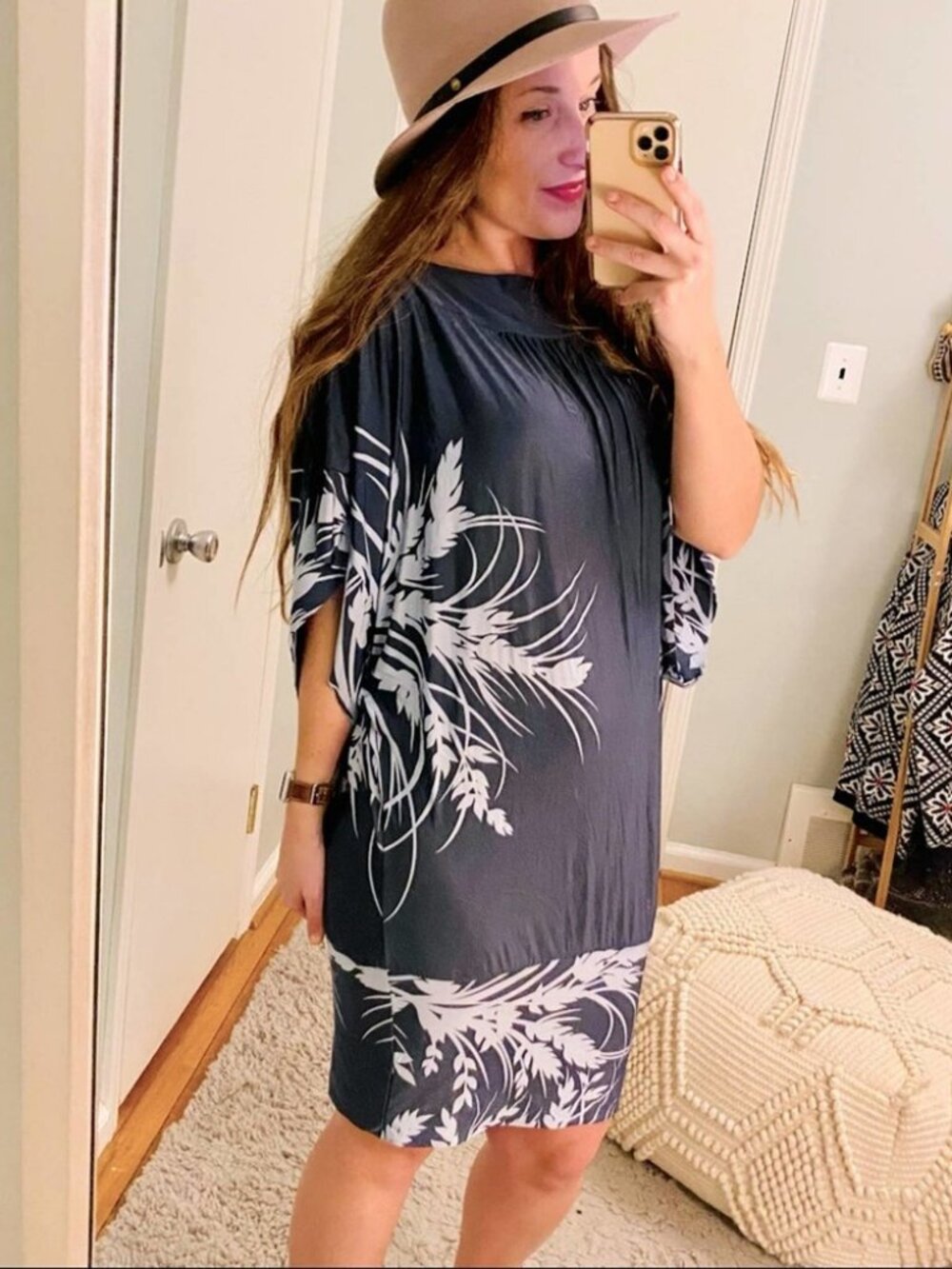 BCBGMaxazaria Blue Flowy Tropical Vacation Dress S